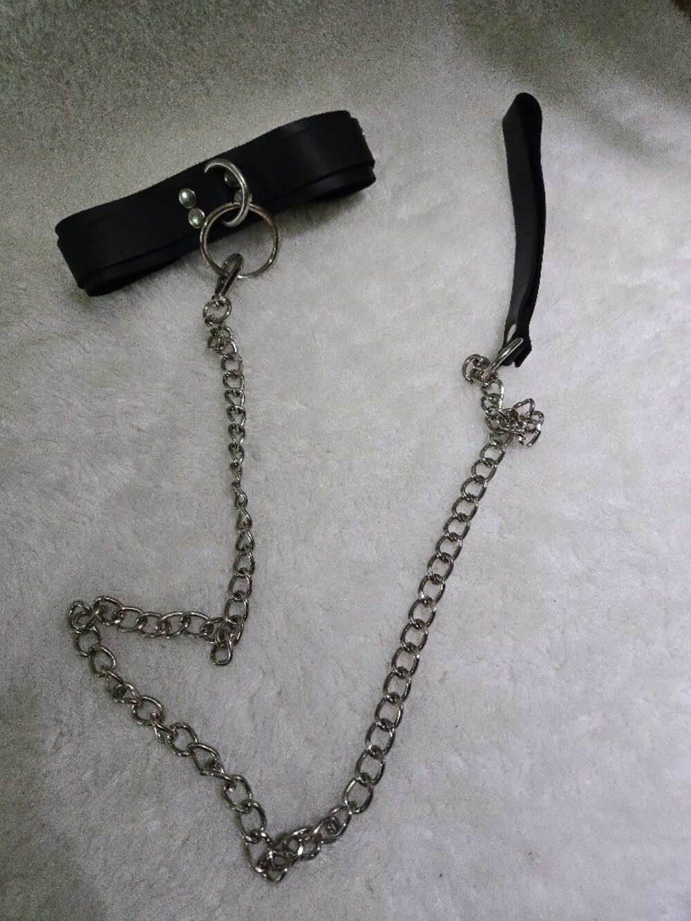 High quality real leather choker necklace and leash